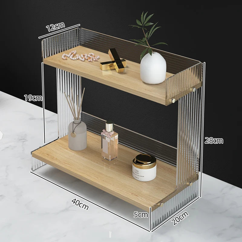 Bathroom Vanity Shelf Cosmetics Shelf Bathroom Vanity Skincare Desktop Storage Box Bathroom Organizer