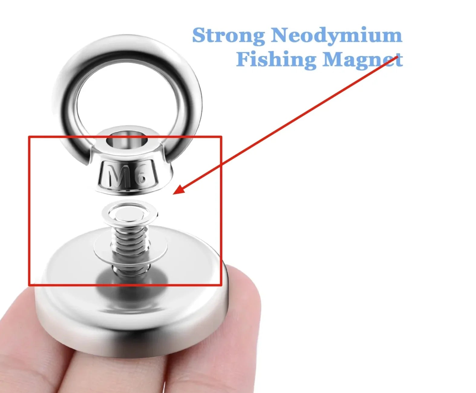 Super Strong Neodymium Fishing Magnets Heavy Duty imanes Magnet with Countersunk Hole Eyebolt for Salvage Magnetic Fishing