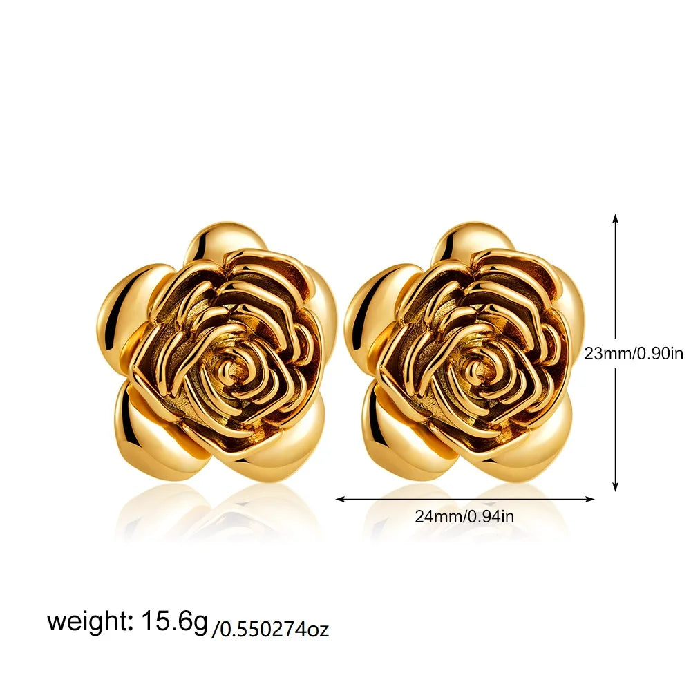 Trendy Stainless Steel Multilayer Circle Twist Knot Earrings for Women Texture Mixed Color Gold Plated Statement Earring Bijoux