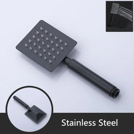 Hand-held Shower Head Water Saving Black Bathroom Rainfall Shower Nozzle Aerator High Pressure handheld Shower Head