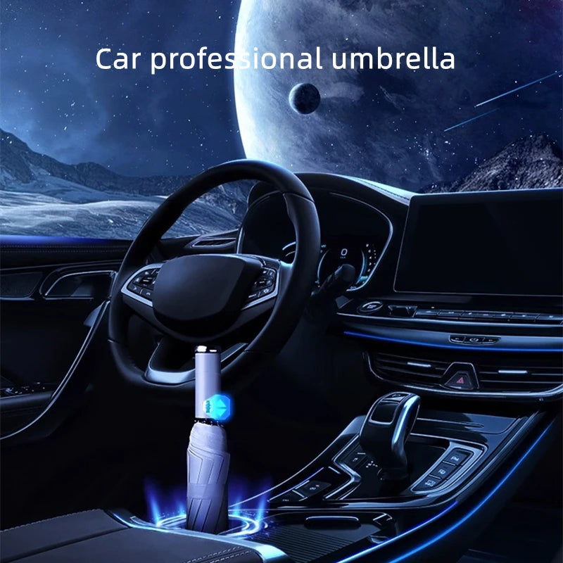 Fully Automatic UV Umbrella With LED Reflective Stripe Reverse Umbrellas For Nissan Rogue X-Trail GTR Note Qashqai Juke Patrol