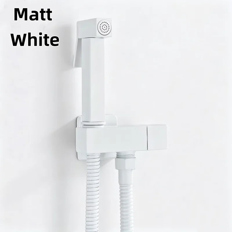 Brushed Rose Gold Brass Handheld Bidet High Voltage Spray Shower Set Toilet Special Faucet Bidet Faucet Bathroom Accessories