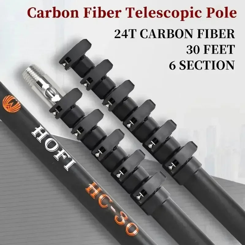 3K Carbon Fiber Telescopic Cleaning Rod Multi-Functional Solar Panel Cleaner HC4509 Eco-Friendly Efficient Dust Removal Tool