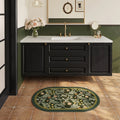 VIKAMA French Retro Printed Bathroom Diatom Mud Carpet Quick Suction Anti Slip Washable Bath Front Handwashing Platform Mat