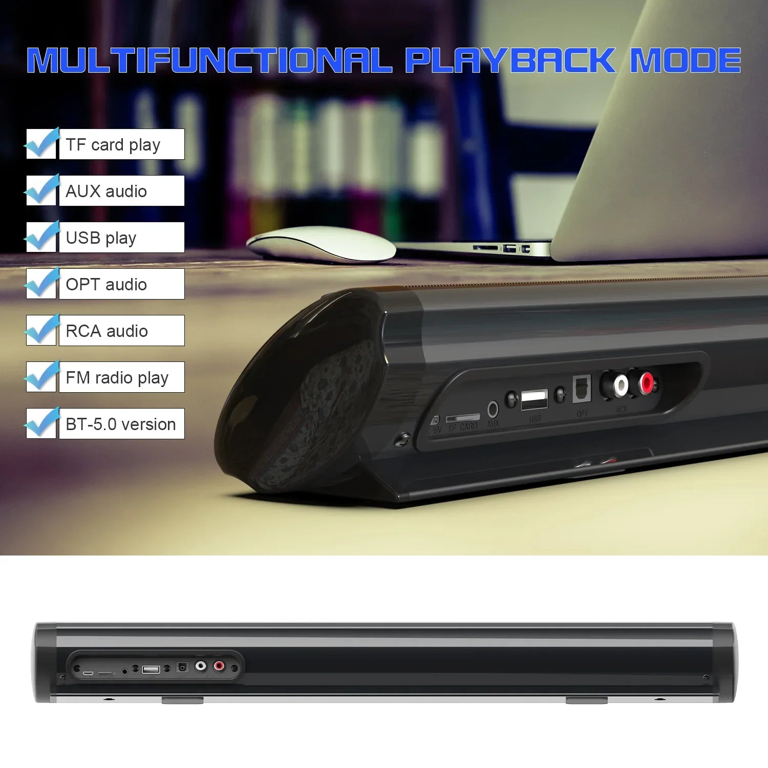 BS-41 120W Wireless Bluetooth Sound Wall mounted Home Theater Wireless Remote Control Desktop Long Bar subwoofer Sound System