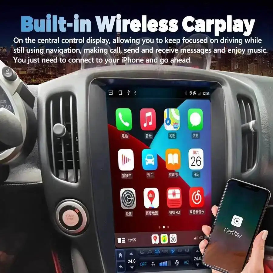 Autoradio GPS Auto BT DSP 8+256GB Stéréo Pour Nissan 370Z 2008 - 2019 Android 15 Multimédia Automobile 13.8Inch Carplay Unité Principale