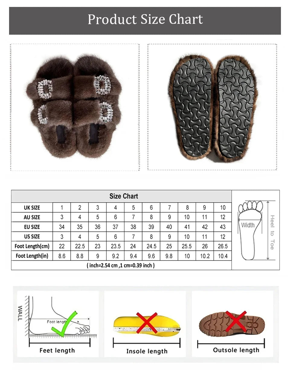 Summer 100% Mink Fur Slippers High-End Luxury Customization 2024 Women's Shoes Flat Fashion Flat Heel Luxury Fluffy Sandals