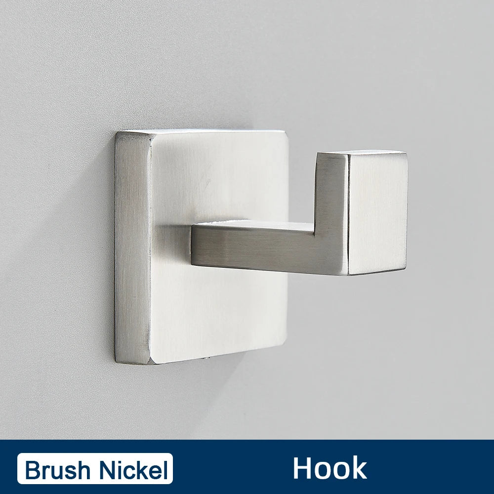 Bathroom Accessories Set Brushed Gold Toilet Wall Towel Bar Rail,Paper Holder and Hook Stainless Steel Bath Rack Hanger Hardware