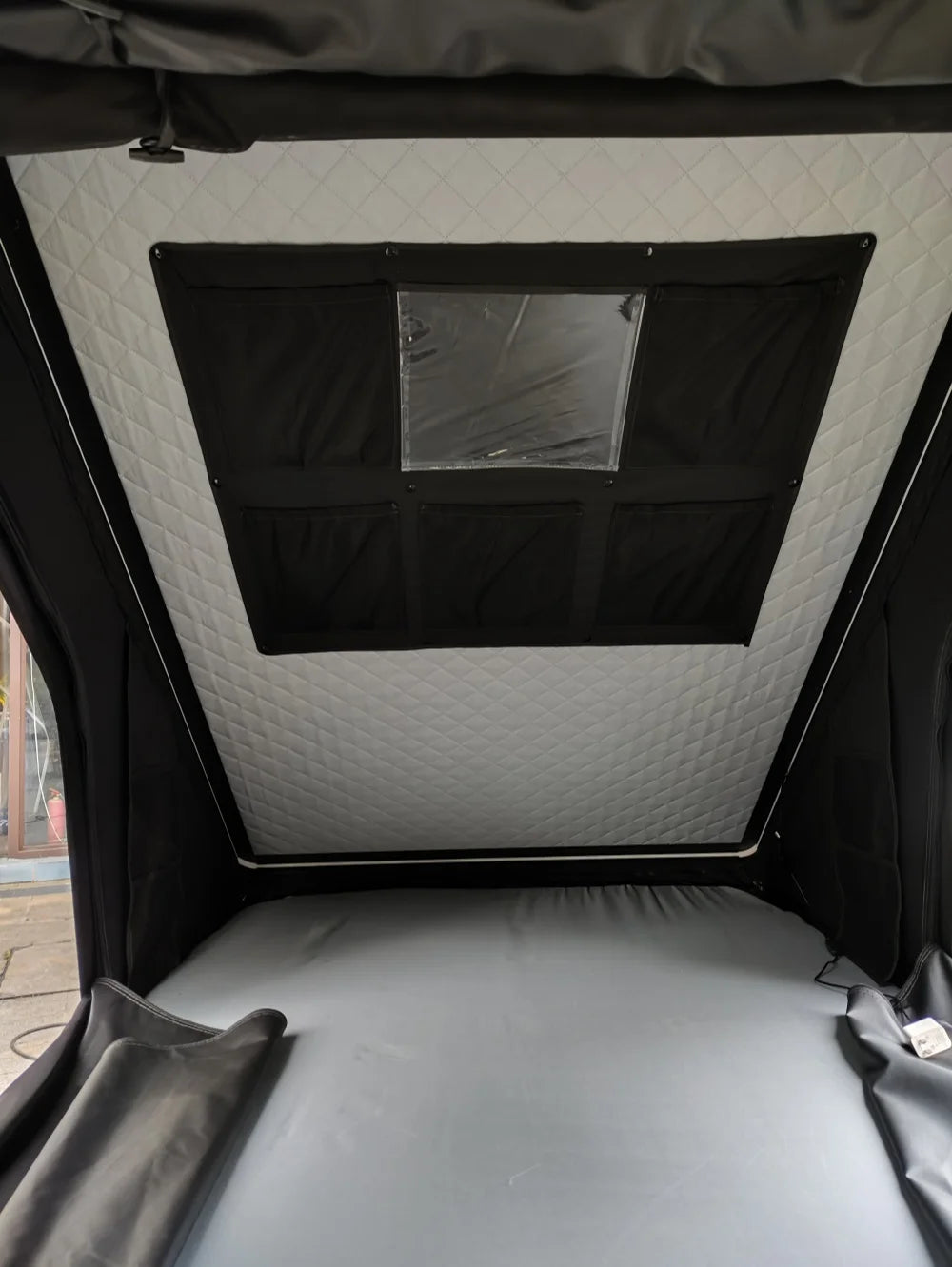 4x4x270cm Hard Shell Roof Top Tent, Waterproof Aluminum Rooftop Tent for Outdoor Camping
