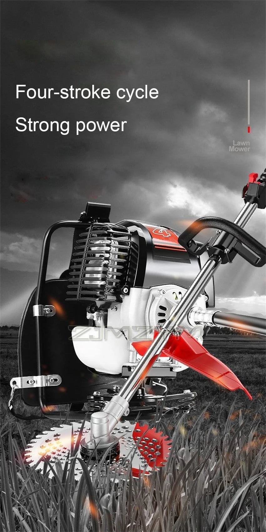 Four-stroke Backpack Lawn Mower Agricultural Grass Cutter Garden Tools High Power Engine Lawn Mower 0.9kw 7000r/min