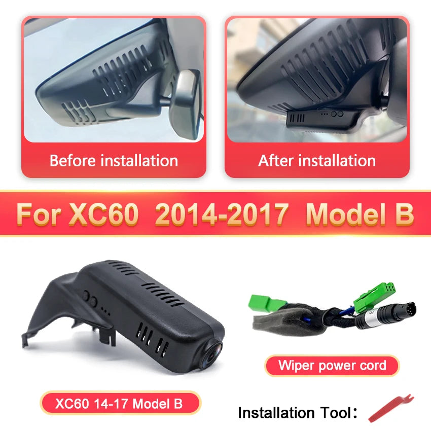 HD 4K 2160P Dash Cam Camera Car DVR Video Recorder For VOLVO XC40 XC60 XC70 XC90 V40 V60 V90 S60 S90 S80 S80L C40 for Polestar 2