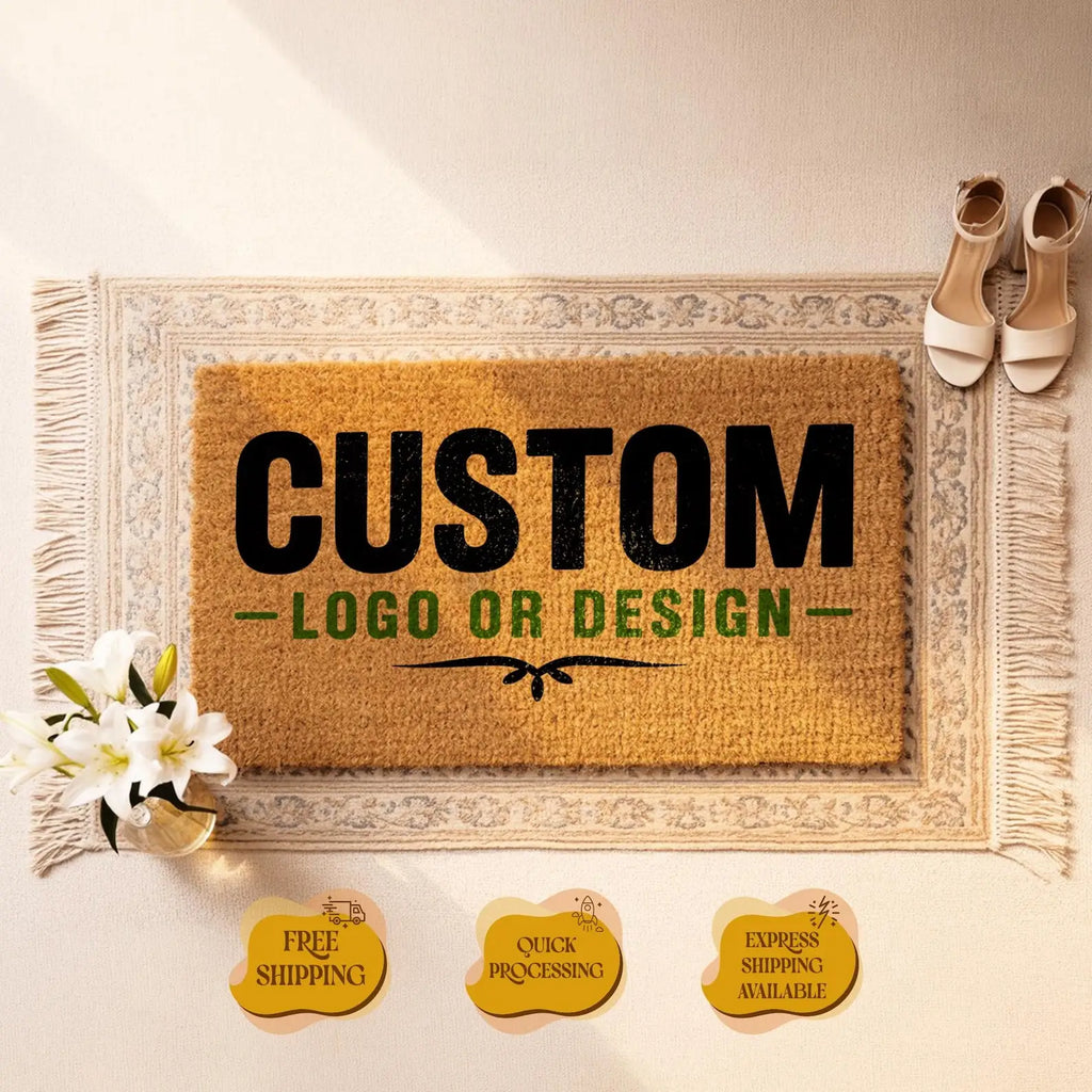 Customized Coir Doormat Logo Text Number Design Your Idea Welcome Mat Rugs for Company Home Indoor Outdoor Housewaring Gifts