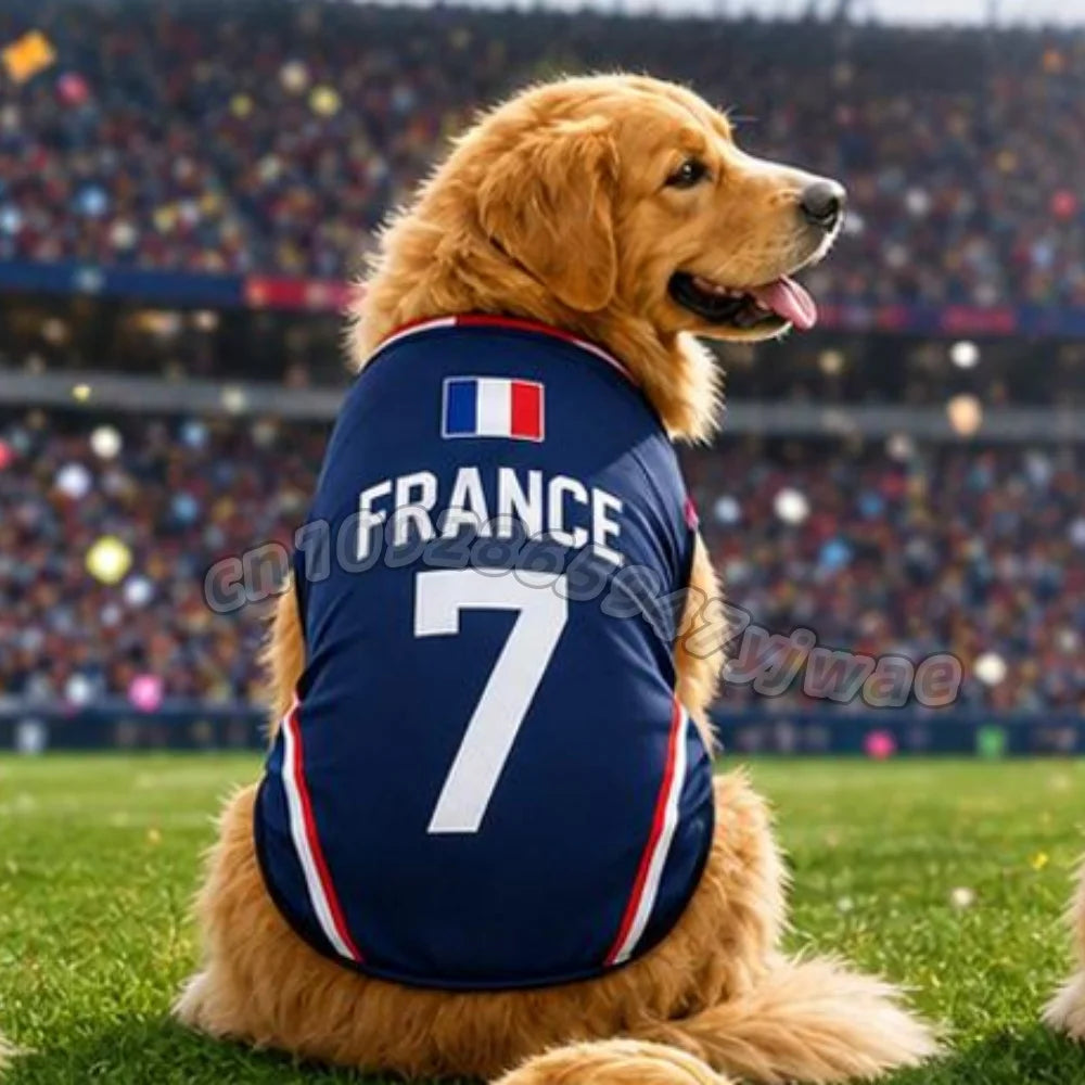 Summer Dog vest Belgium CANADA Germany print Basketball Clothes Puppy T-Shirt Summer Pet Cat Shirts For  soccer fans  Dogs vest