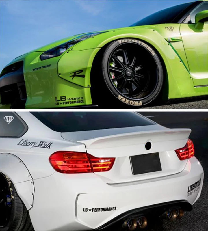 Performance Liberty Walk LB Rising Wide-bodied Modified Racing Bumper Sticker Reflective Car Window Hood Body Vinyl Decal