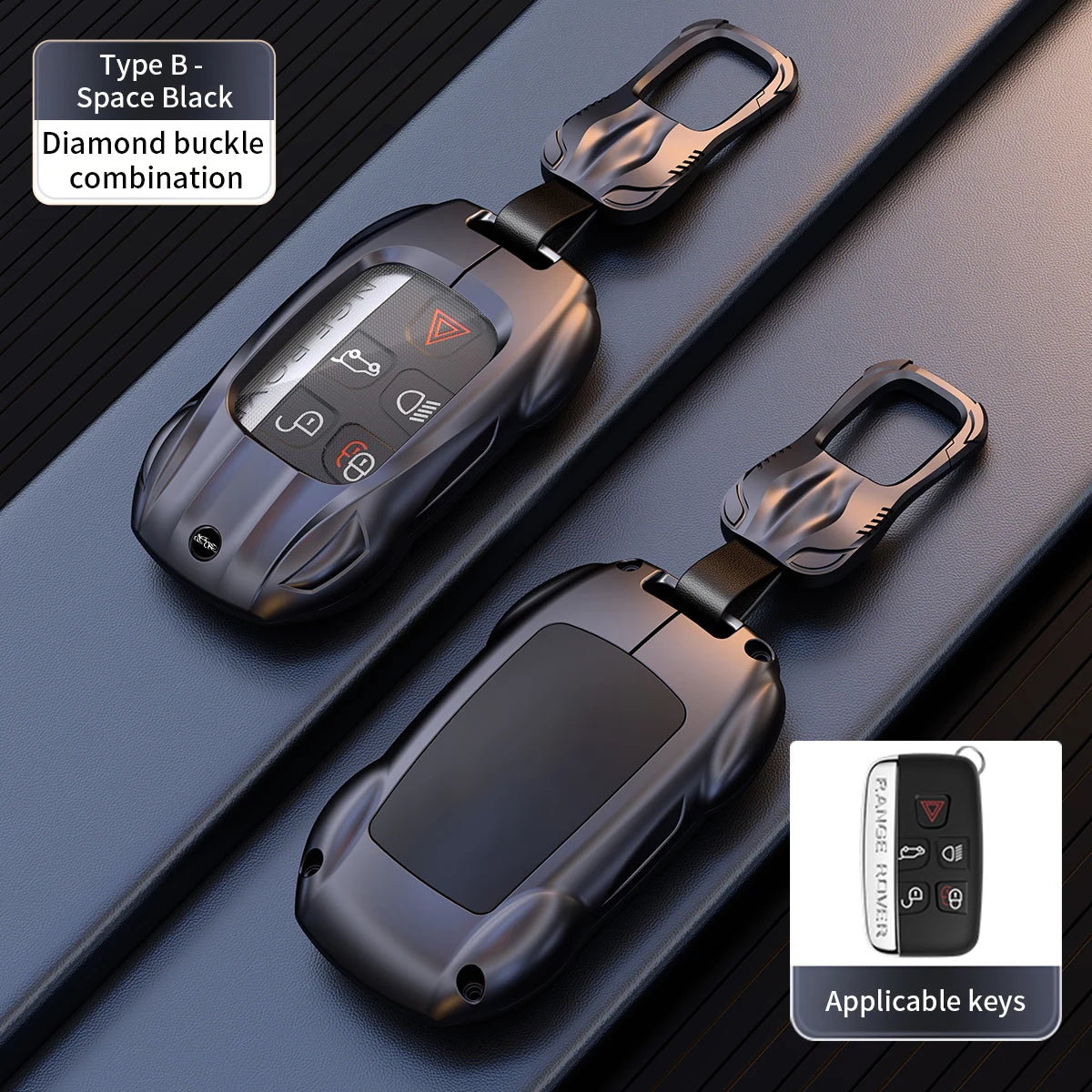 Leather Metal Car Key Case Cover Bag For Land Rover Range Rover Sport Evoque Freelander Velar Discovery 4 Jaguar XE XJ XF Guitar
