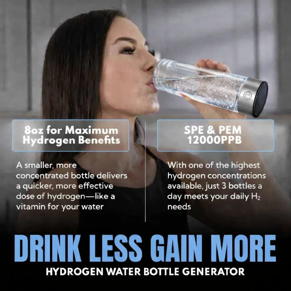 12000PPB Hydrogen Water Bottle Generator SPE PEM Portable USB Rechargeable Hydrogen Water Maker Health Gift Box