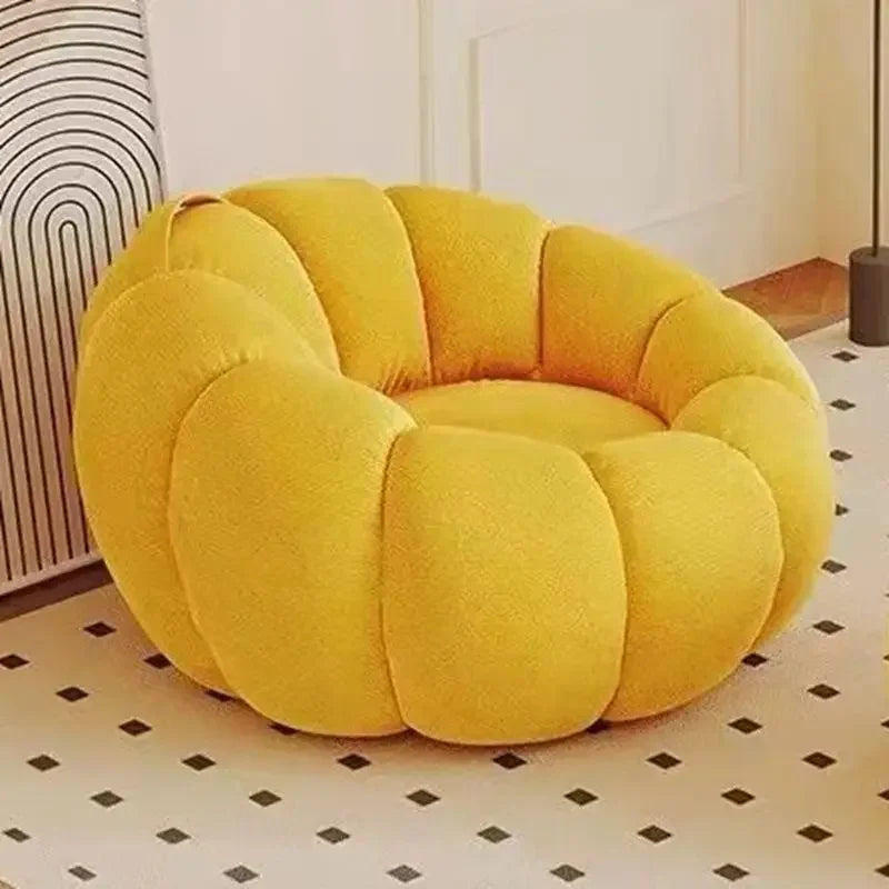 Canapé paresseux inclinable et couchette Crème Vent Citrouille Pédale Pouf Tatami Petit Canapé Simple Chaise Nid Paresseux