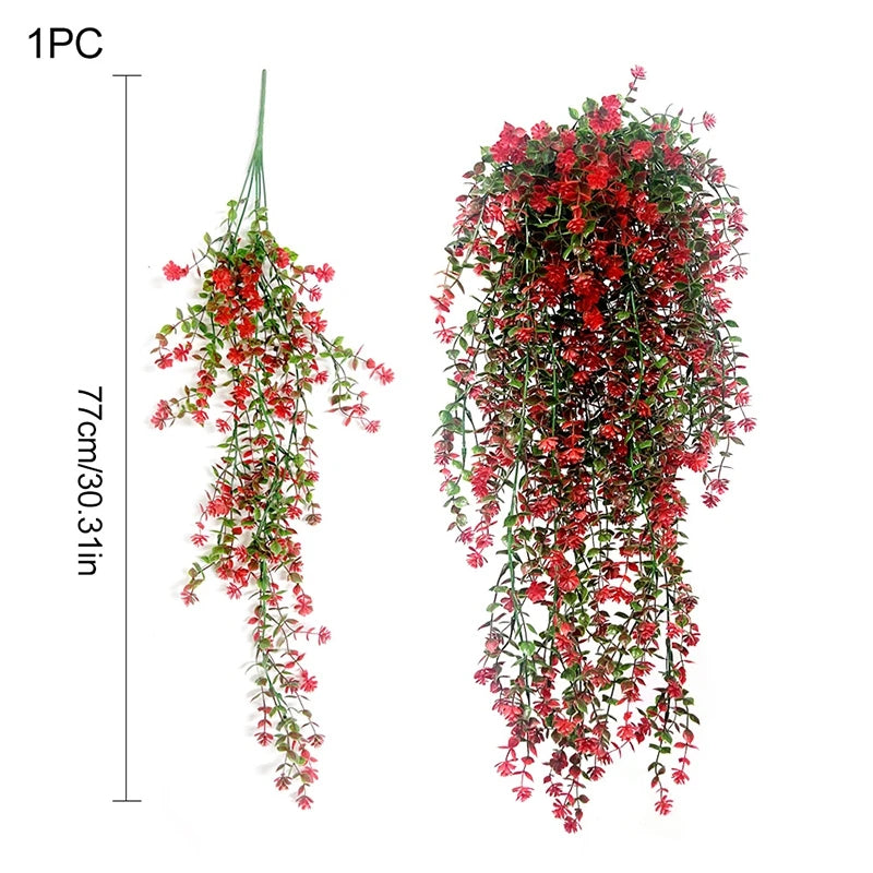 Artificial Plants and Flowers Artificial Hanging Flower UV Resistant Garden Yard Balcony Fake Plant Wedding Party Outdoor Decor