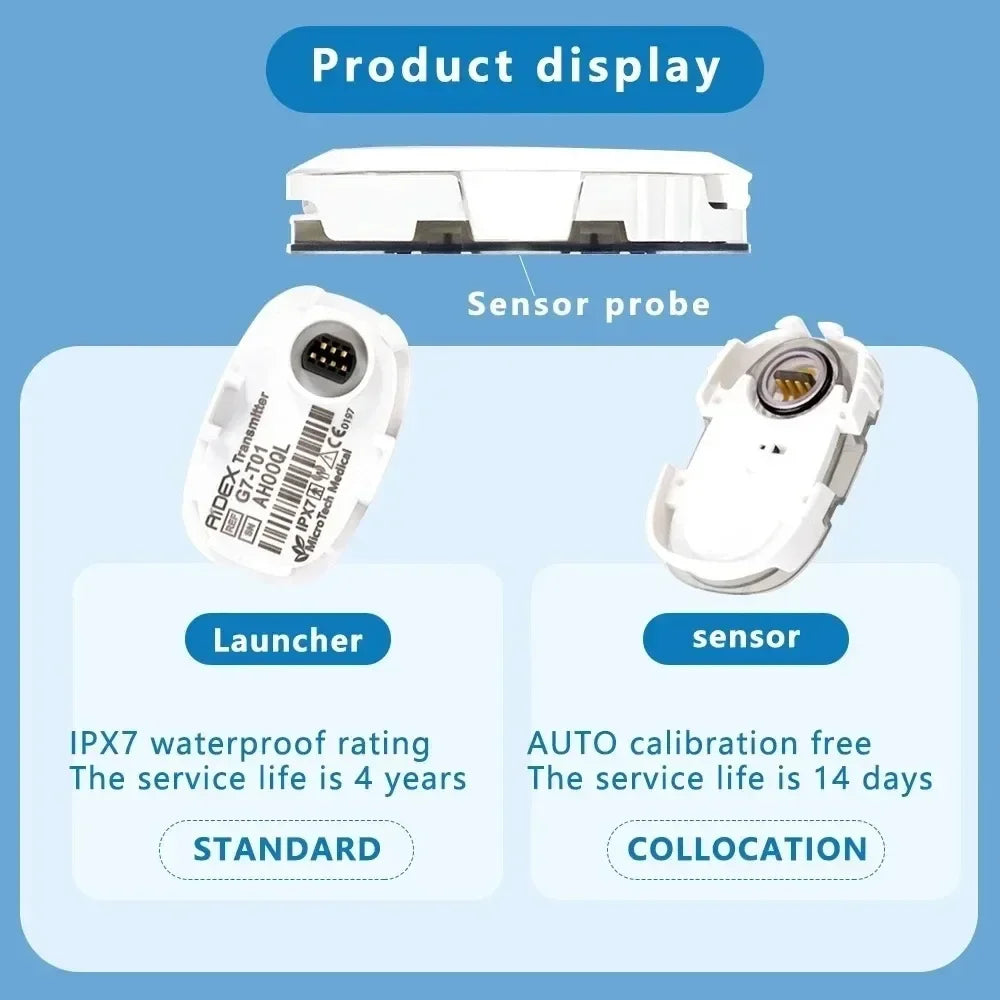 Dynamic Blood Glucose Monitoring CGMS 24h Realtime Monitor Scan Free Multilingual System Remote Monitoring