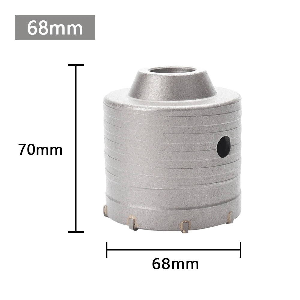 30-100mm Concrete Wall Hole Saw, SDS Plus Shank Impact Drill Bit, Suitable for Drilling Concrete, Brick, Stone and Walls