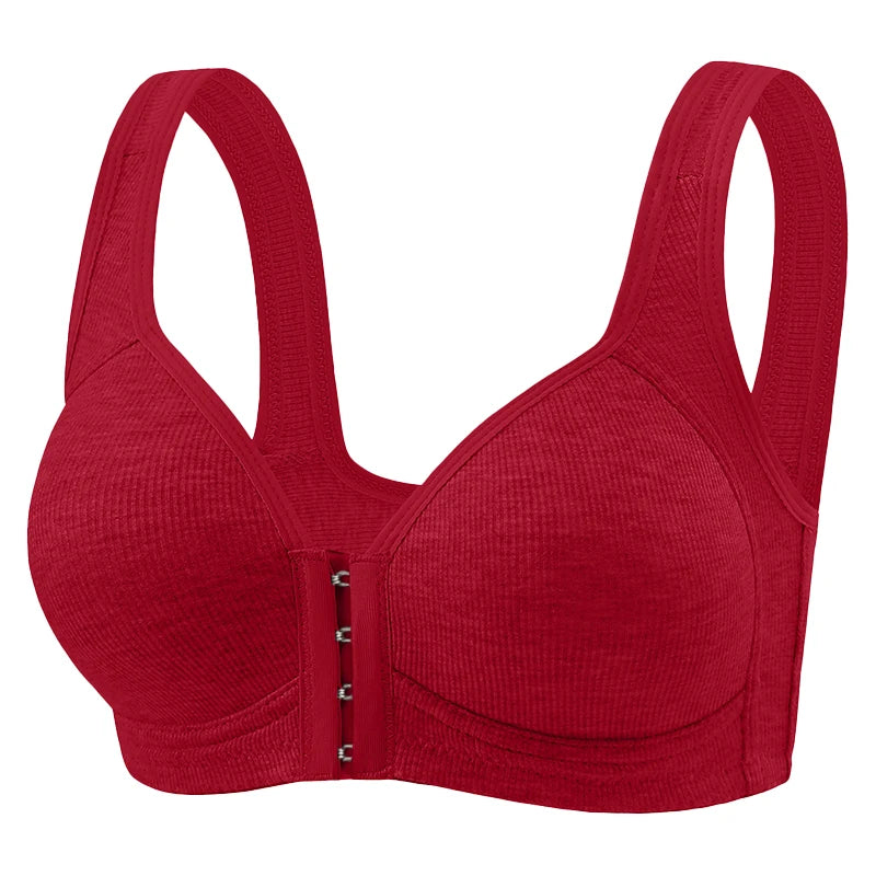 Fallsweet Soutien-Gorge sans Couture à Fermeture Avant pour Femme Bralette Push-Up sans Armature Uni Bonnets Fixes Confortable Sous-Vêtement