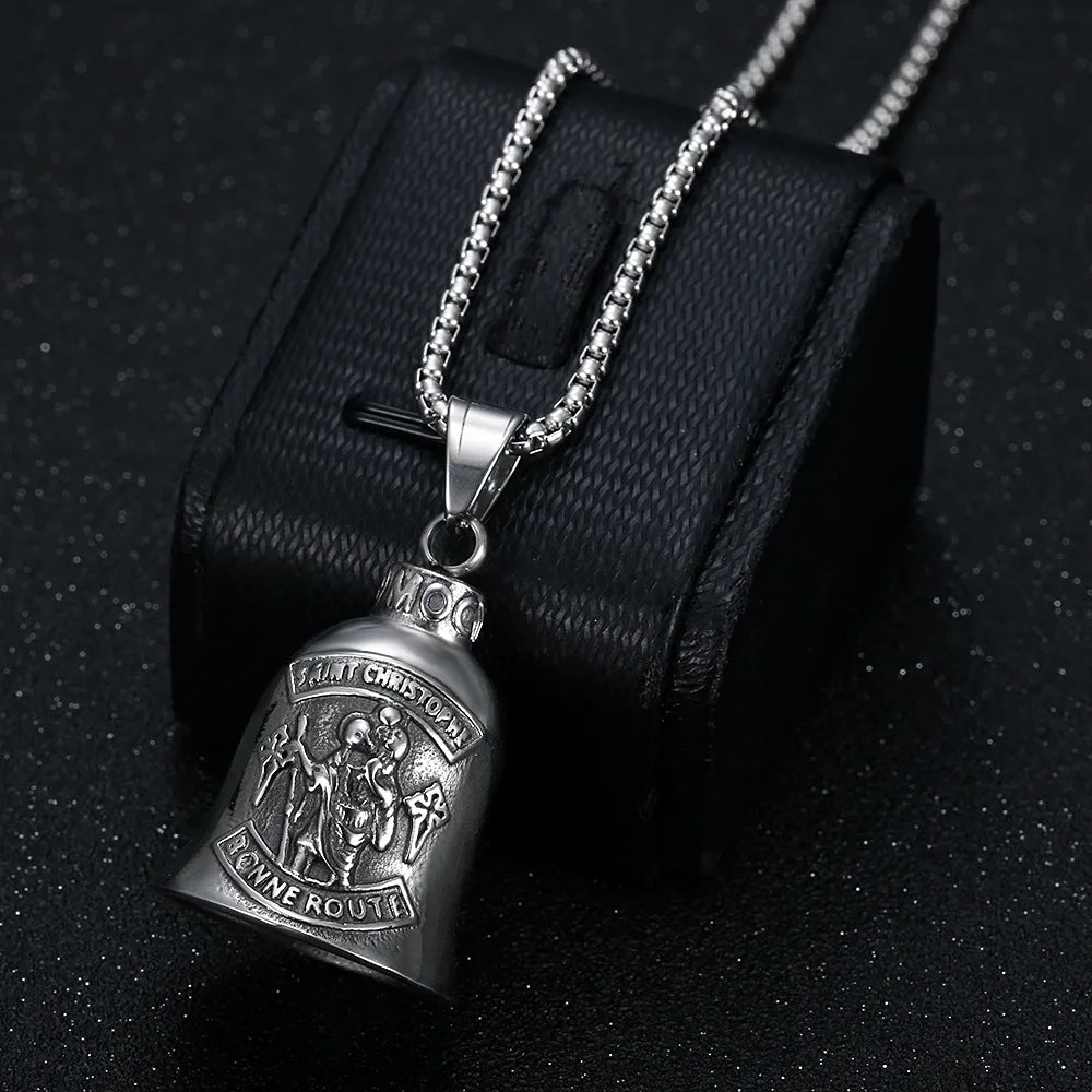 Motorcycle Bell Pendant Necklace Men's Riding Lucky Exorcism Accessories