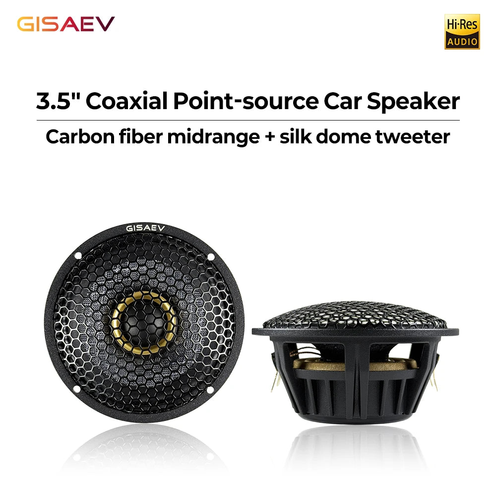 2 enceintes de voiture médium 3,5" de haute qualité, enceintes centrales 2 voies 3 canaux, stéréo HiFi à source ponctuelle identique pour système audio de voiture