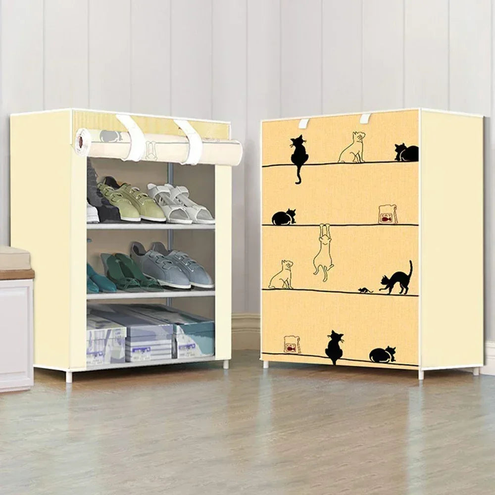 Meuble à Chaussures Étagère à Chaussures Meuble de Rangement Gain de Place pour Chaussures Salons Armoires Meuble de Rangement en Forme de Cube Hall avec Banc