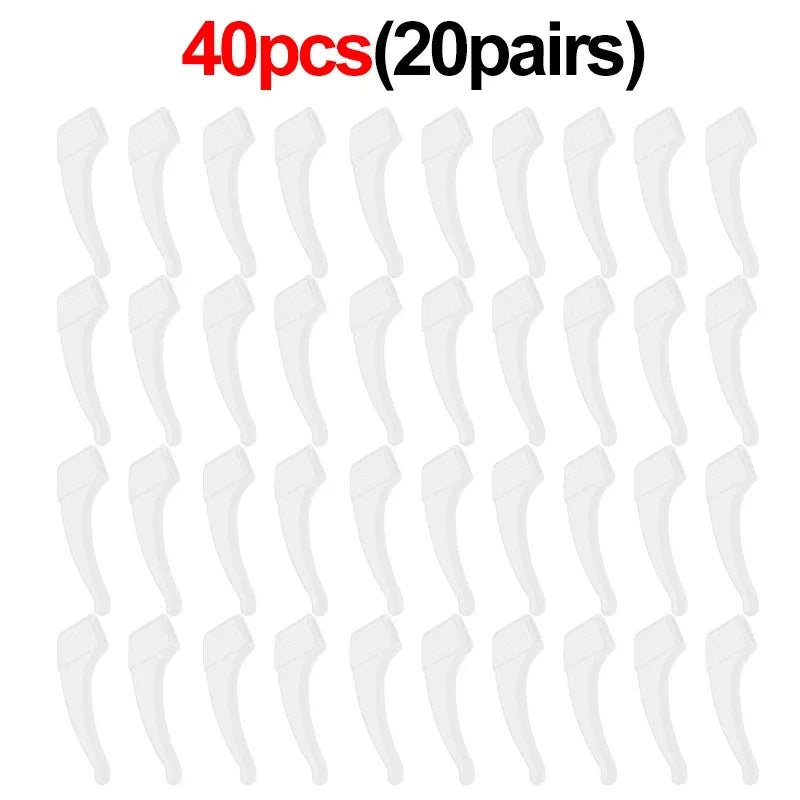 2/40pcs Silicone Ear Hook Anti-slip Glasses Leg Ear Sleeve Bracket Fastener Sunglasses Accessories Grip Anti-fall Eyewear Holder