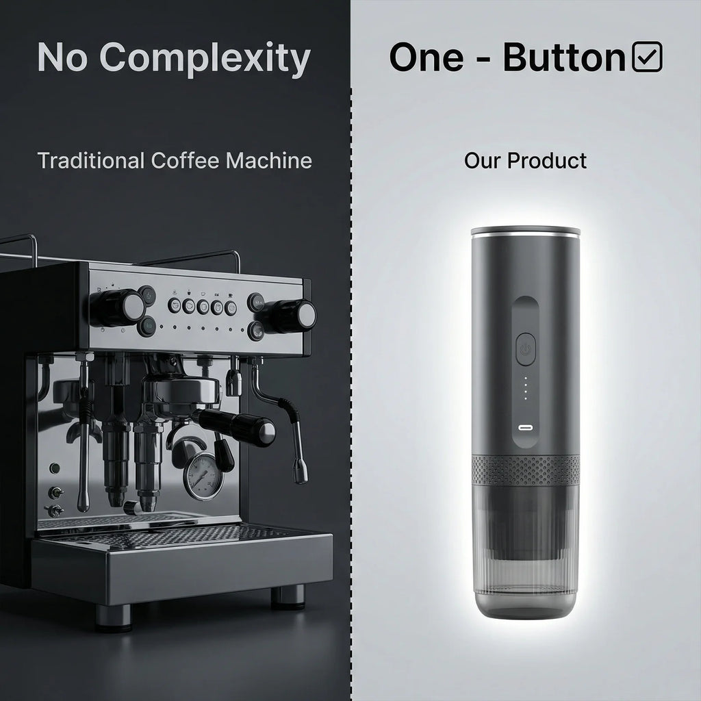 Wireless Electric Capsule Coffee Maker 2-in-1 Coffee Machine for Car & Home Camping Portable Coffee Maker for Capsules and Ground Coffee