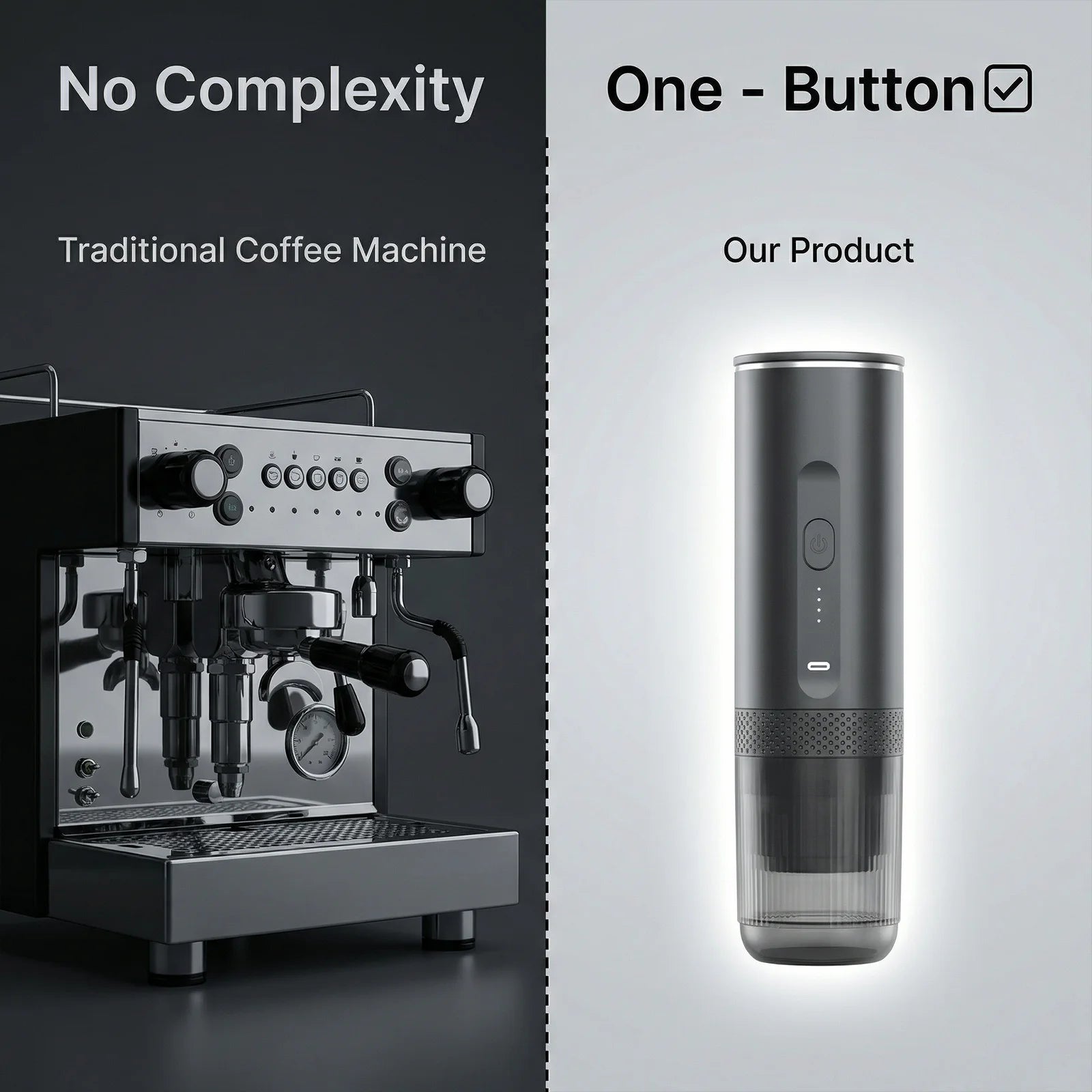 Wireless Electric Capsule Coffee Maker 2-in-1 Coffee Machine for Car & Home Camping Portable Coffee Maker for Capsules and Ground Coffee