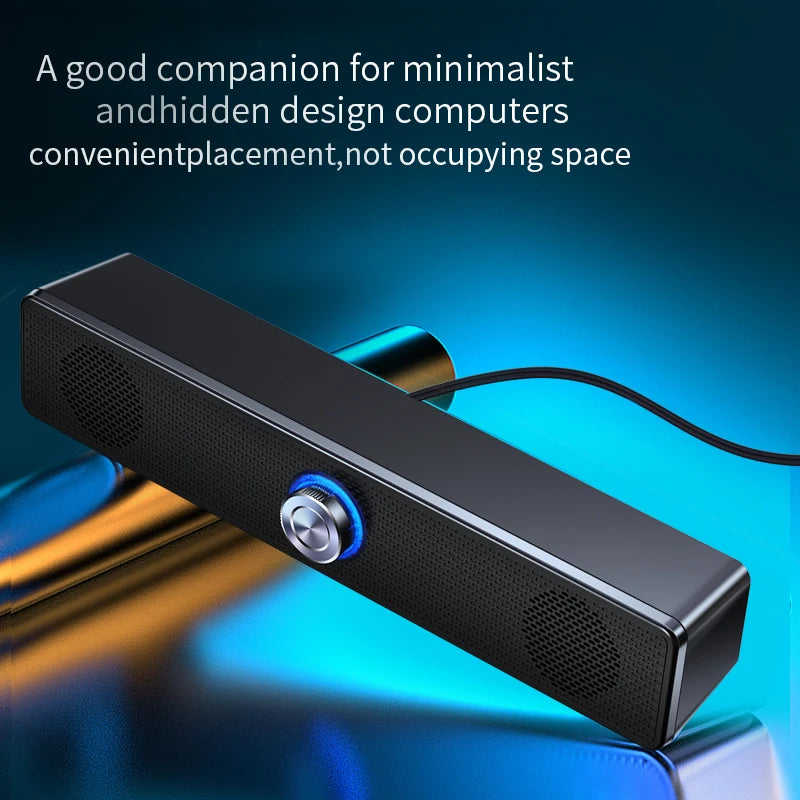 Enceinte Surround Système Home Cinéma Barre de Son PC Pour TV Caisson de Basses Filaire Stéréo Basses Puissantes