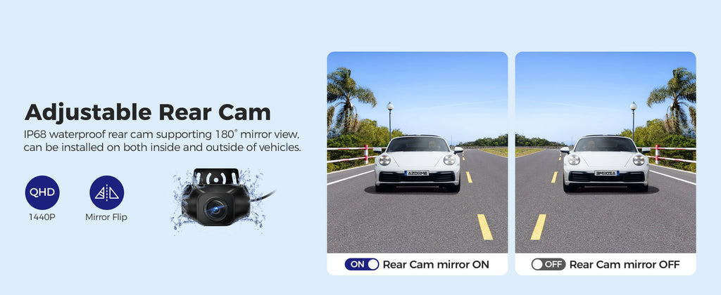 AZDOME 4K 3 Channel Dash Cam M550 Max Car Camera WiFi GPS Front and Rear Inside Recorder Car DVR IR Night Vision Parking Mode