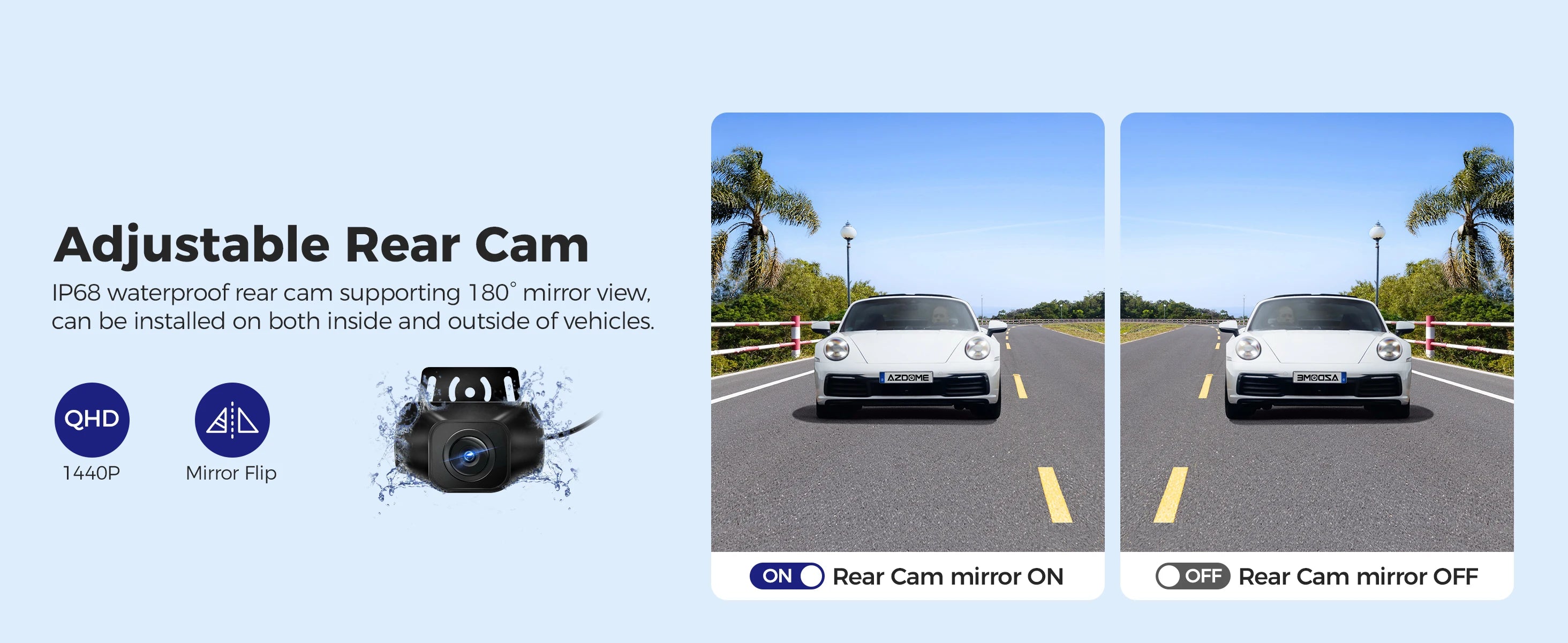 AZDOME 4K 3 Channel Dash Cam M550 Max Car Camera WiFi GPS Front and Rear Inside Recorder Car DVR IR Night Vision Parking Mode