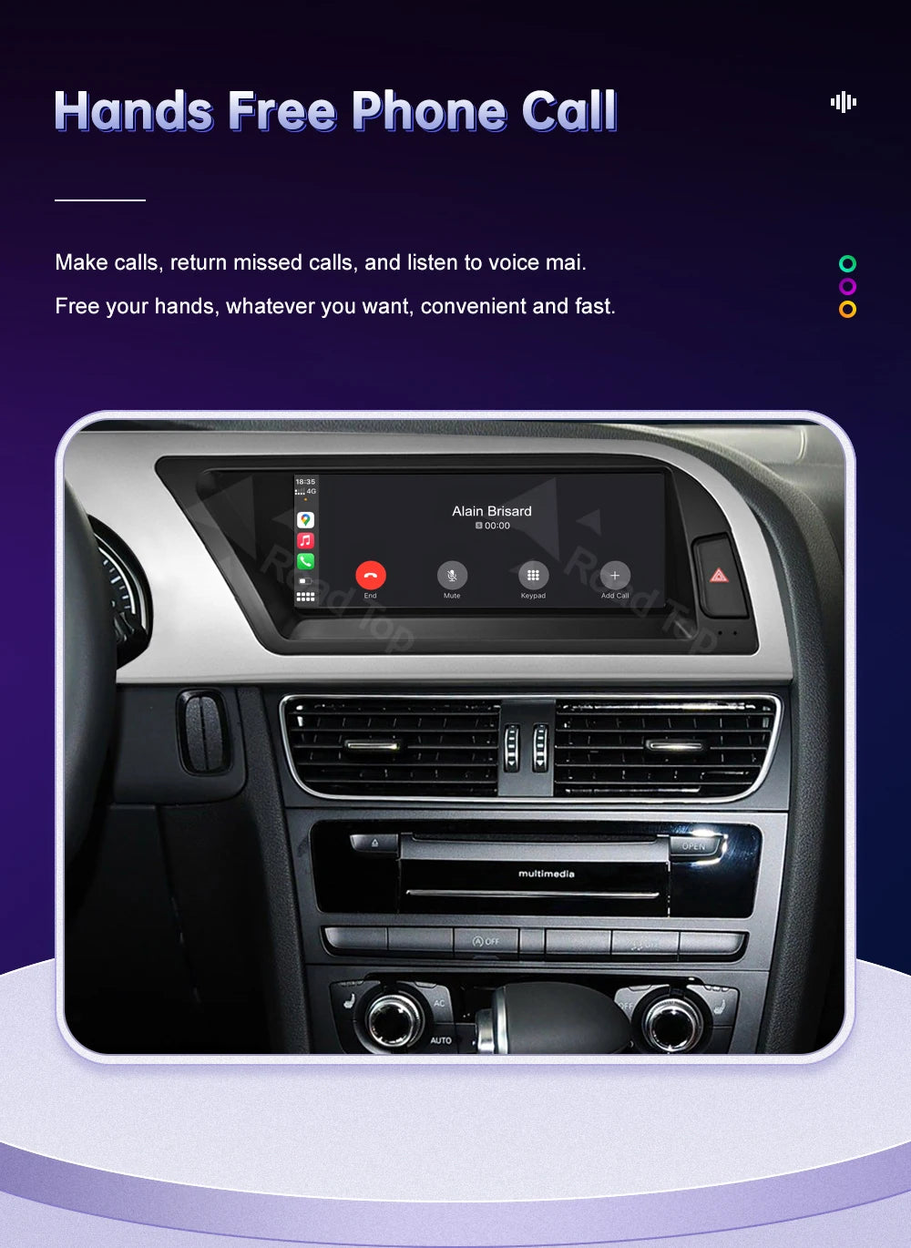 Linux 8.9/12.3inch Car Multimedia Touch Screen For Audi A5 2008-2016 with Wireless CarPlay Android Auto Airplay Function