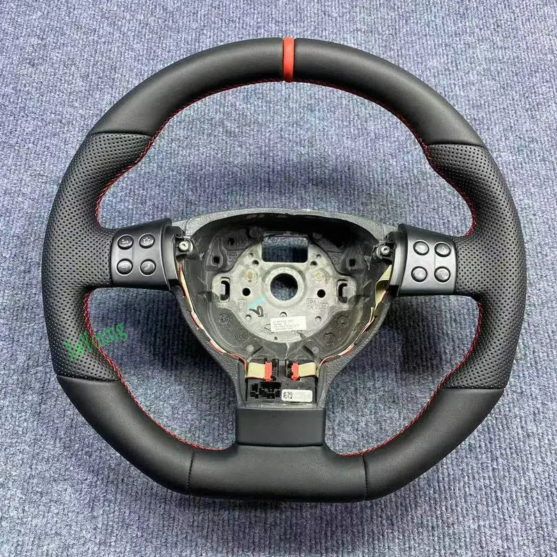 100% Real Carbon Fiber Steering Wheel With Leather For VW Volkswagen Golf 5 Mk5 GTI TSI Passat Maiteng Touran(No Paddles)