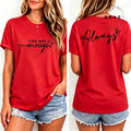 Fashion Women T Shirts You Are Enough Print Short Sleeve T-Shirt Motivational Quote Aesthetic Tee T-Shirts Inspirational Shirts