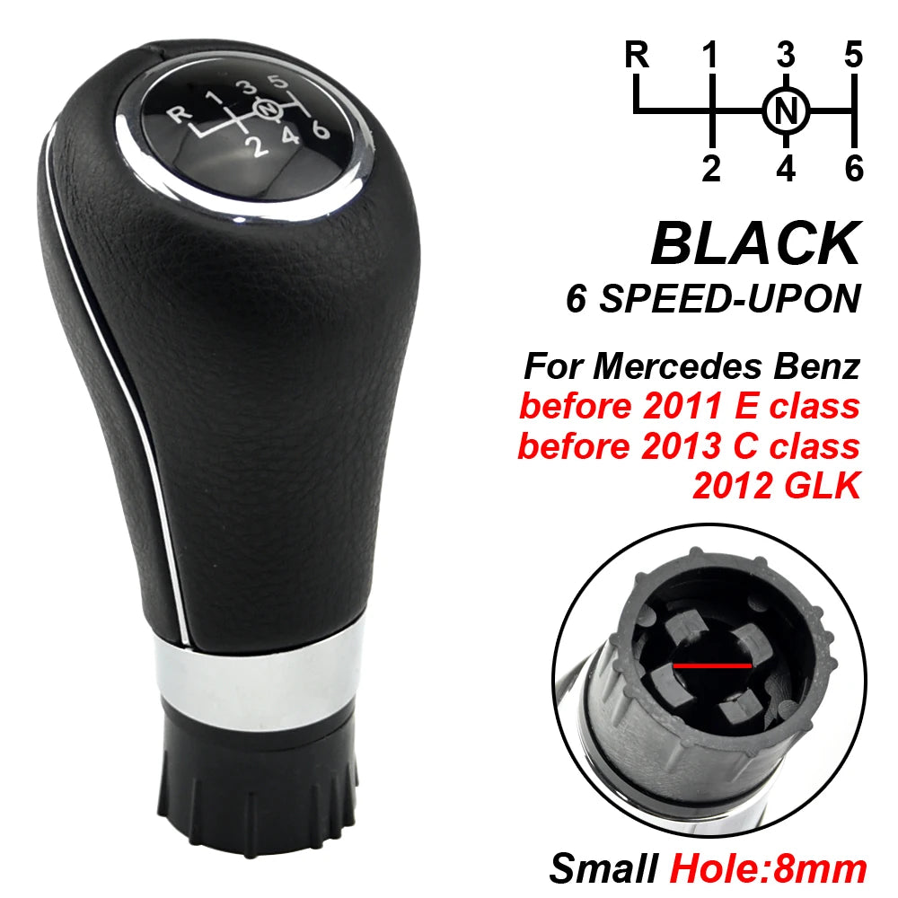Auto Parts 5/6 Speed Gear Shift Knob With PU Leather Boot For Mercedes Benz W204 C204 C63 C300 C250 W207 A207 W212 2007-2013