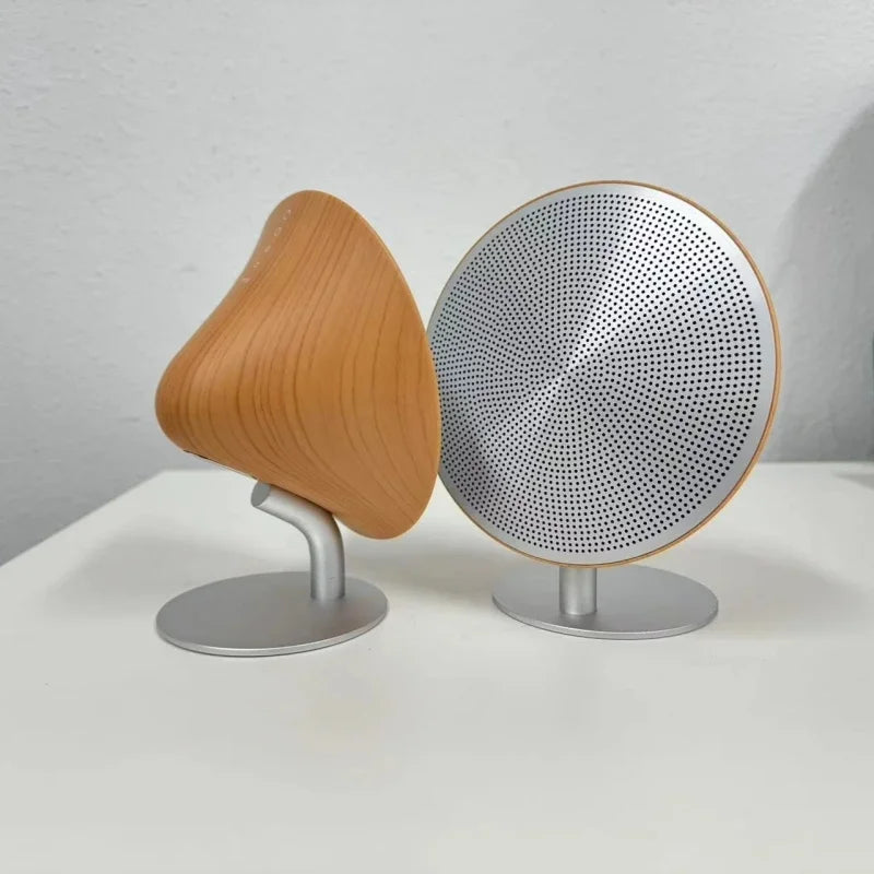 Enceinte stéréo de bureau Bluetooth avec caisson de basses à surface tactile métallique, en bois vintage élégant, prenant en charge le TWS.
