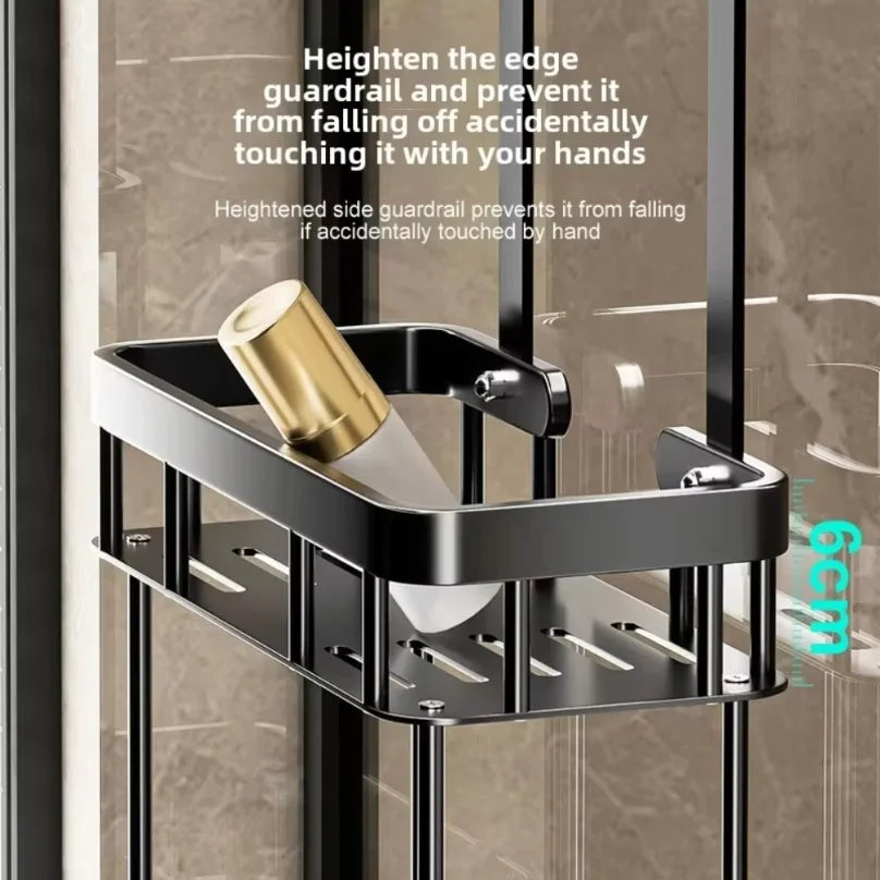 1Pc 2-Tier Hanging Shower Caddy Over Door Bathroom Organizer No Drill Rustproof Storage Shelf for Glass Door Toiletries Holder