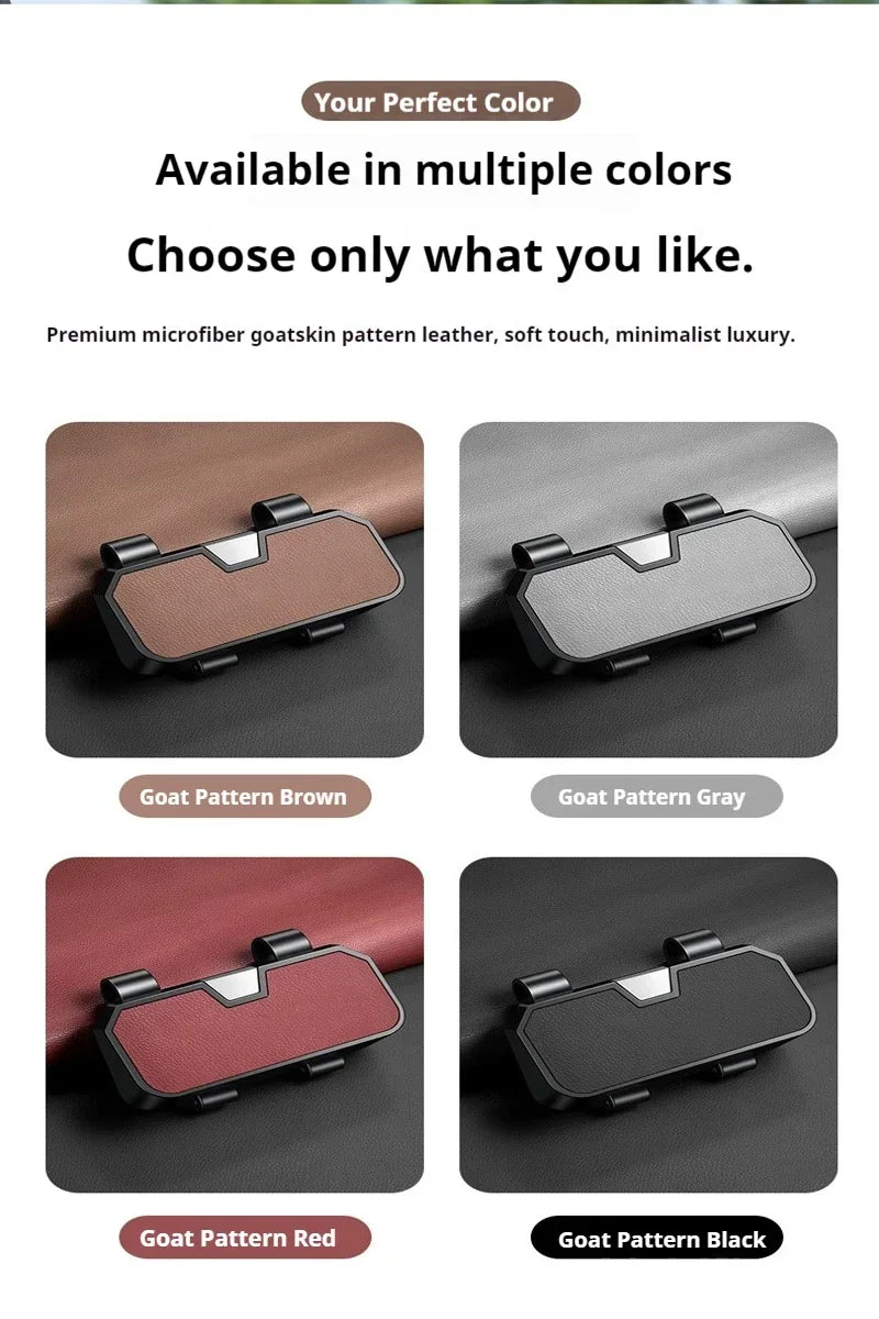 Premium Goatskin Texture Eyeglass Case for Opel Double Layer Storage Box for Glasses Cards Portable Multifunctional Organize