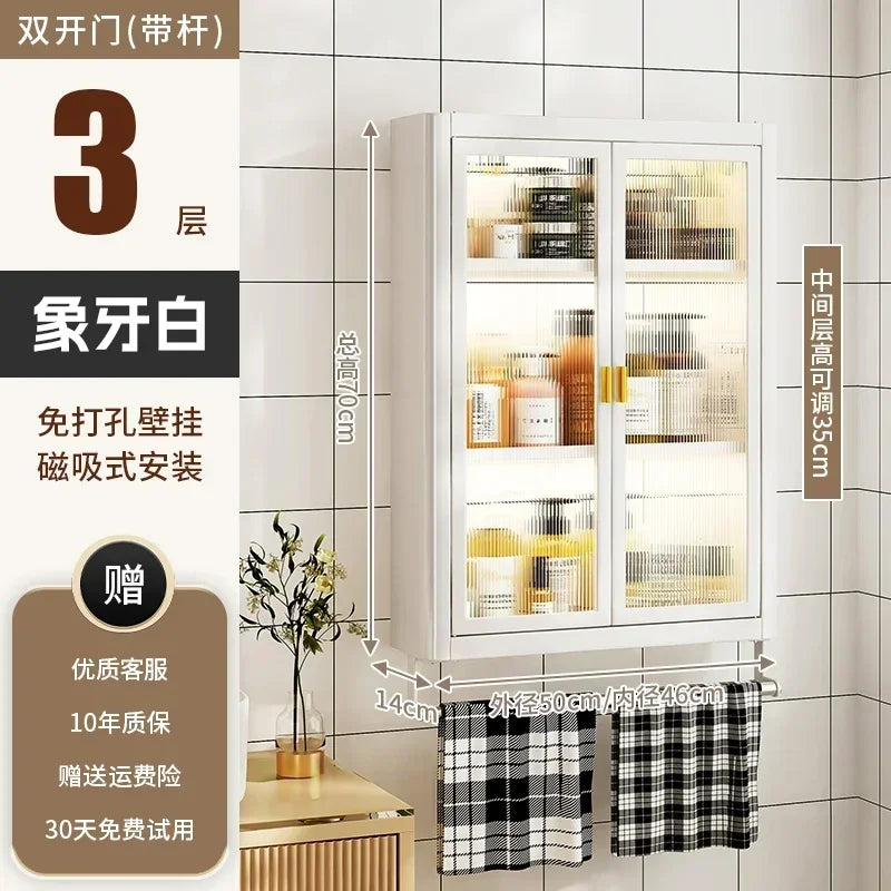 Modern Wall Mounted Bathroom Cabinet white Waterproof Storage Organizer Shelf for Toilet Vanity Bathroom home Decor Furniture