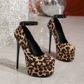 16cm High Heels Women Pumps Large Size Women's Fashion Sandals Leopard Print with Sexy Thin Super High Heels 35-42