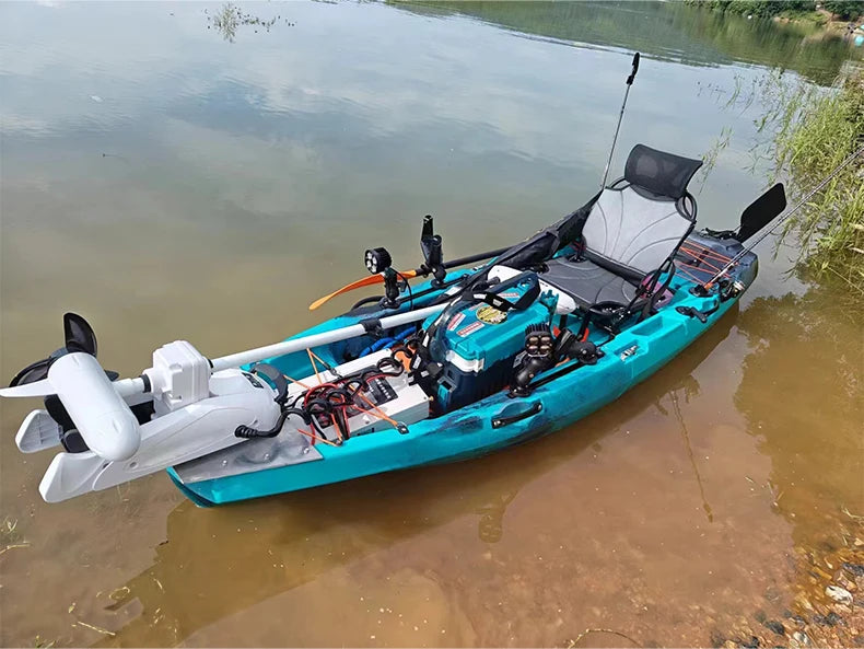 Modular Kayak LLDPE Fishing Boat Motorized Canoe Seat Paddle Rotomolded Portable Take Apart Raft Angling Drift Engine Water Gear