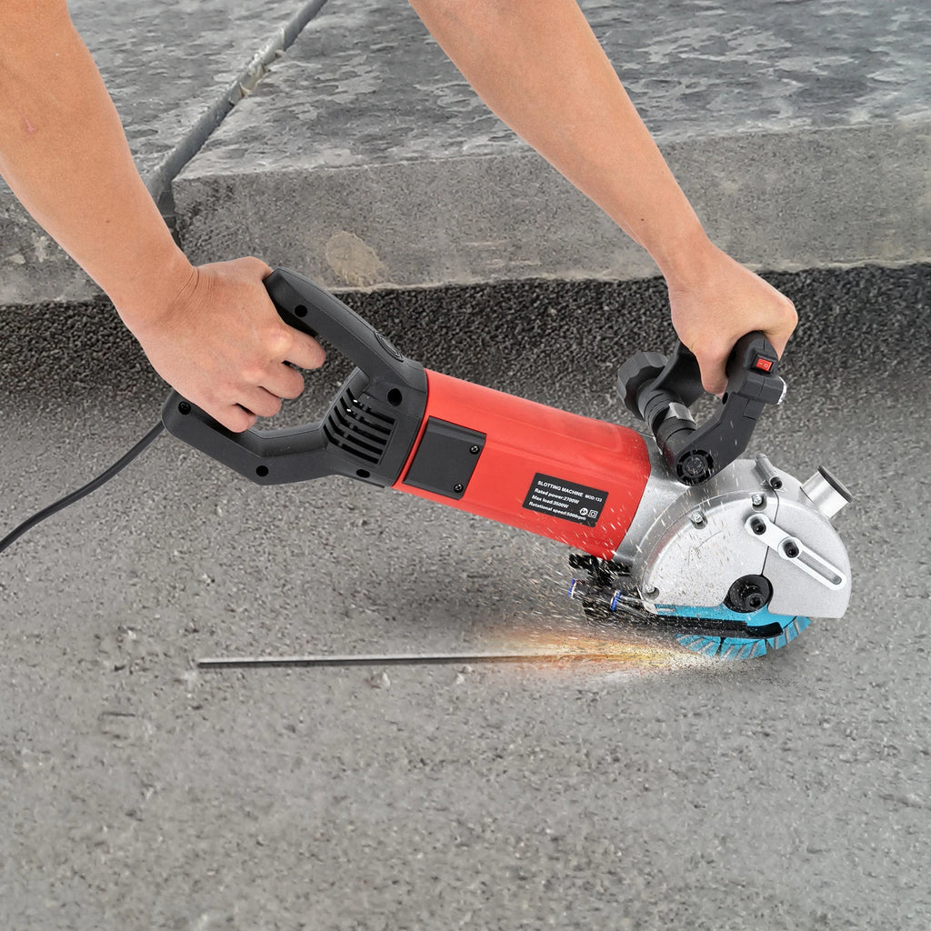 2700W Wall Chaser Concrete Cutter 133mm Concrete Circular Saw Slotter Electric Laser Aiming Groove Slotting Machine