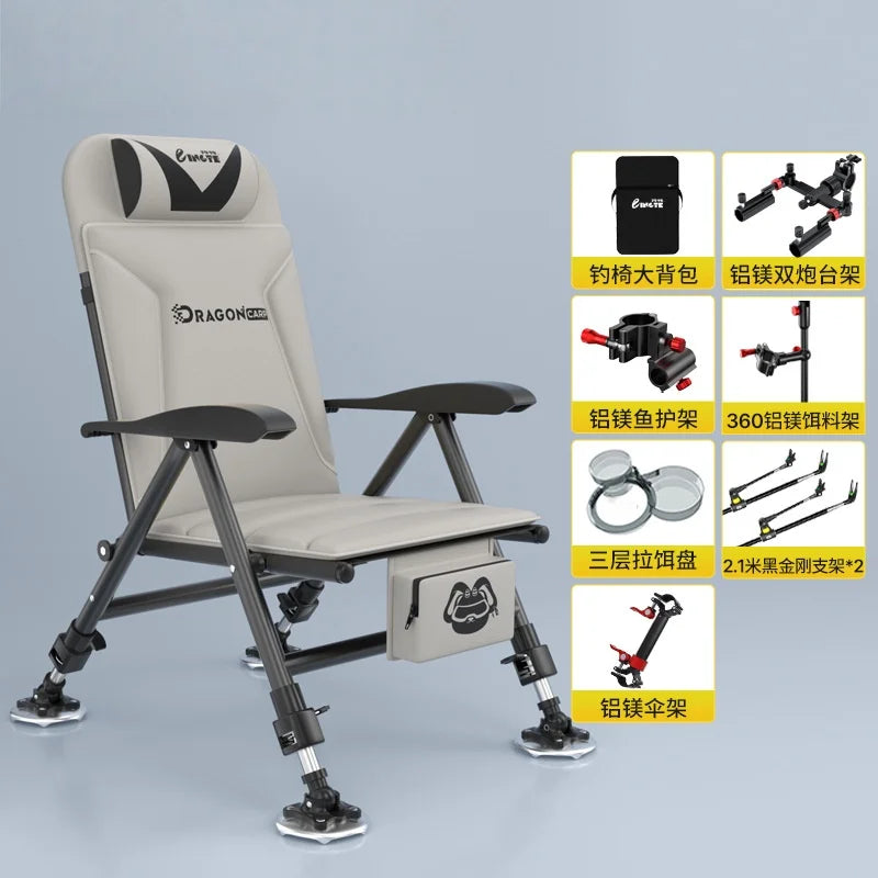 All Terrain European Fishing Chair Multi function Wild Diaotai Folding Portable Fishing Chair Can Be Reclining Fishing Chair