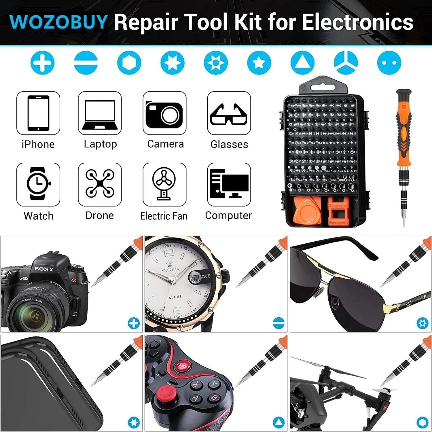 138/140 in1 Screwdriver Set Magnetic Torx Phillips Screw Bit Kit With Electrical Remover Wrench Repair Phone PC Tools