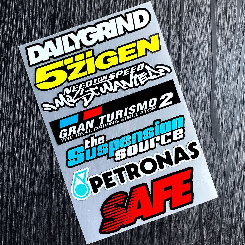 Racing Sponsor Style Decals Kit, Waterproof Reflective Vinyl Stickers for Auto Motorcycle Scooter Helmet Bike DIY Decoration