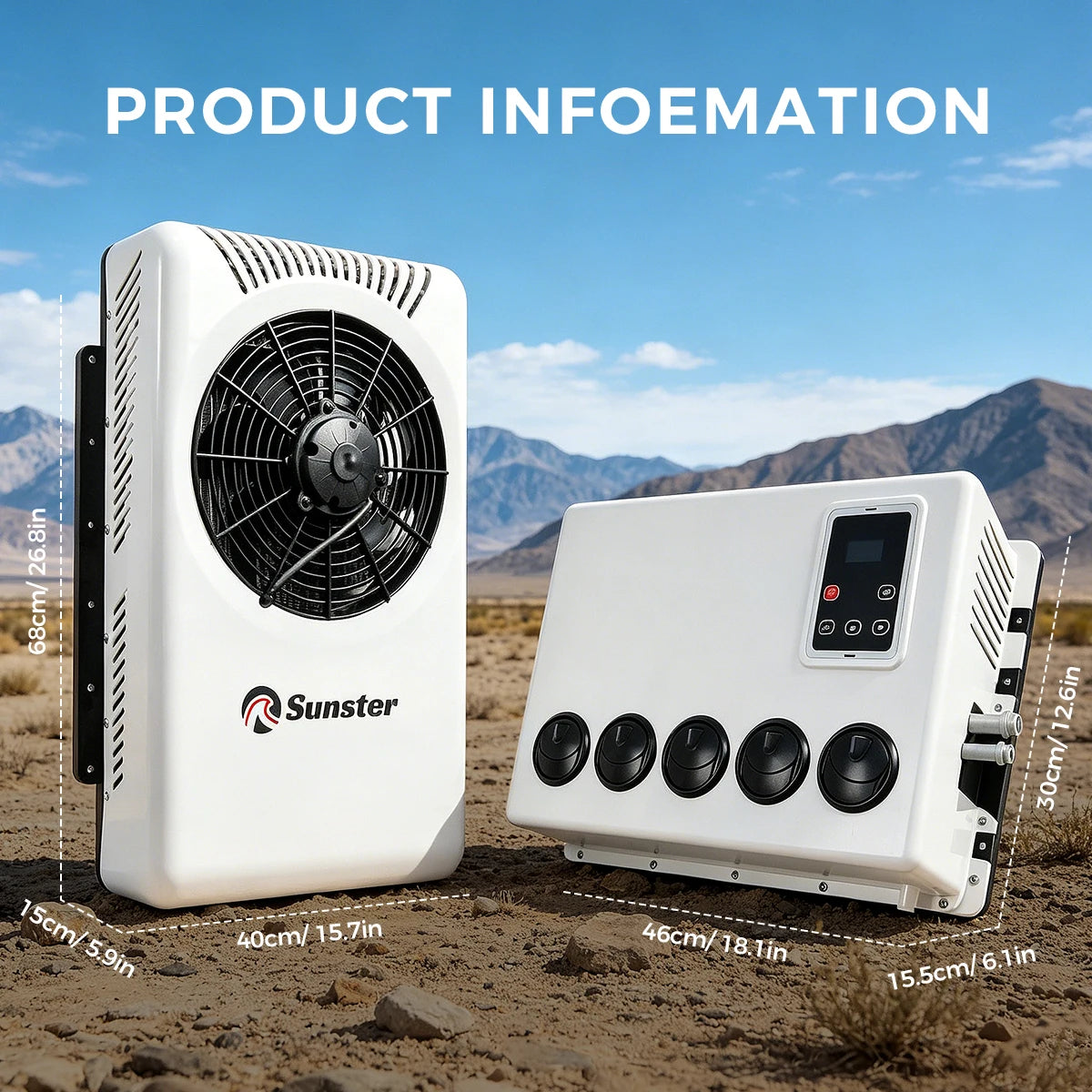 12V 24V Electric Roof Air Conditioning RV Air Conditioning, Parking Air Conditioning Automatic Constant Temperature for Trailers