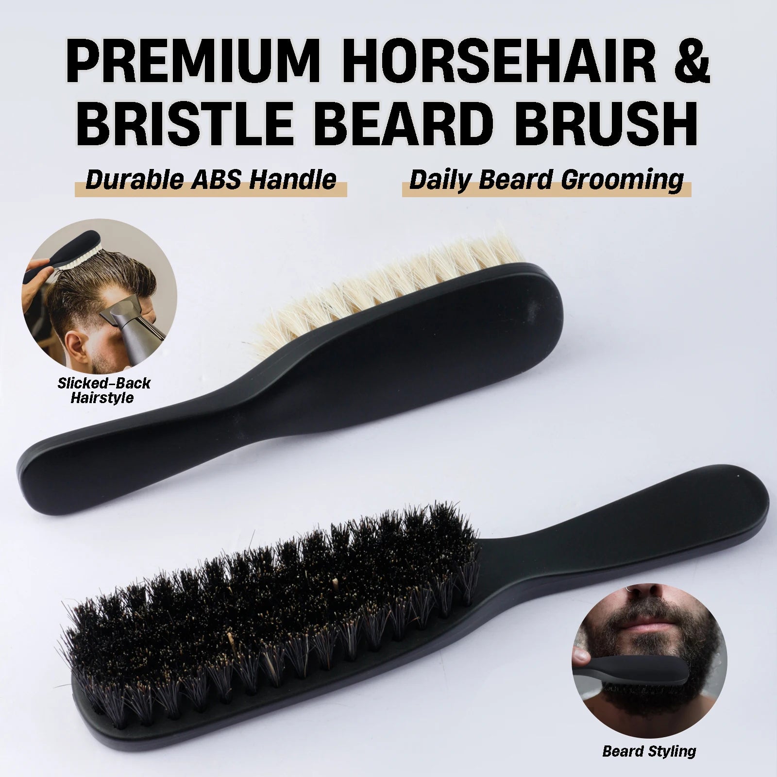 1/2pcs Professional Barber Hair Cleaning Brush Men Horse Hair/Boar Bristle Brush Beard Brush Neck Duster Broken Hair